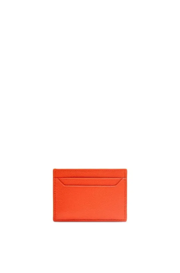 Loewe Anagram Plain Cardholder In Pebble Grain Calfskin Vivid Orange Women Cardholders and Coin Purses