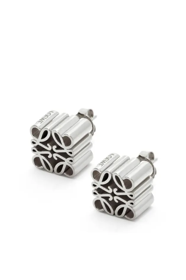 Loewe Anagram Stud Earrings In Sterling Silver Silver Women Silver Jewellery