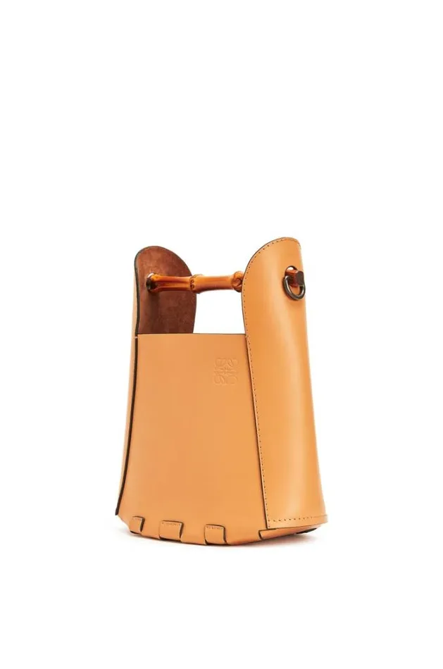 Loewe Bamboo Bucket Bag In Calfskin Honey Women Crossbody Bags