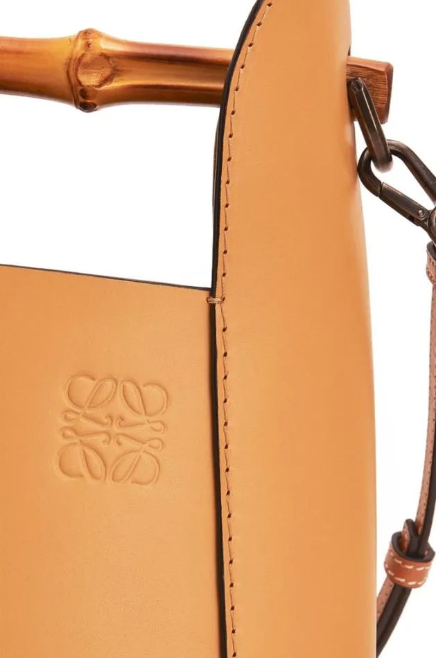 Loewe Bamboo Bucket Bag In Calfskin Honey Women Crossbody Bags