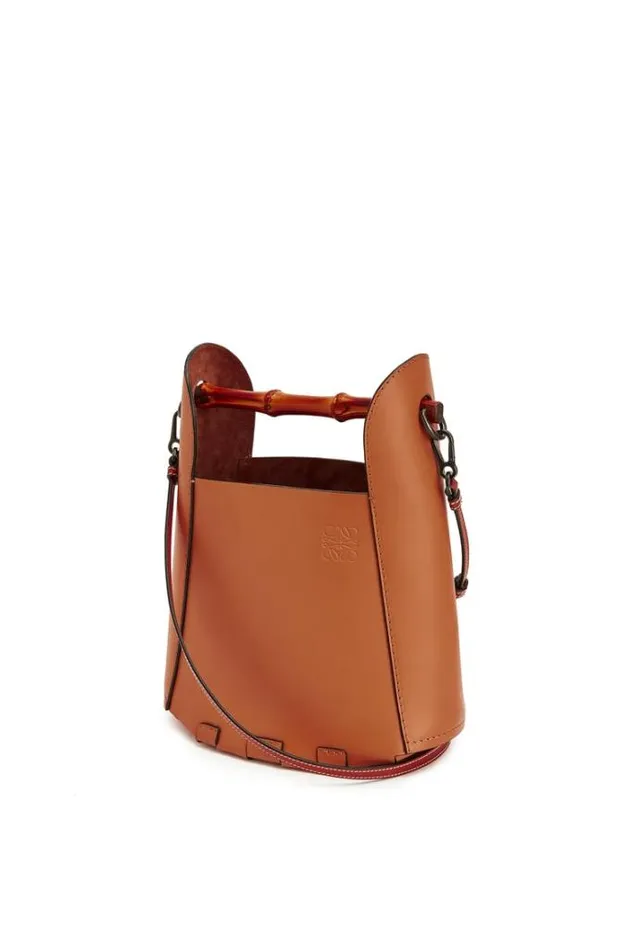 Loewe Bamboo Bucket Bag In Calfskin Tan Women Crossbody Bags
