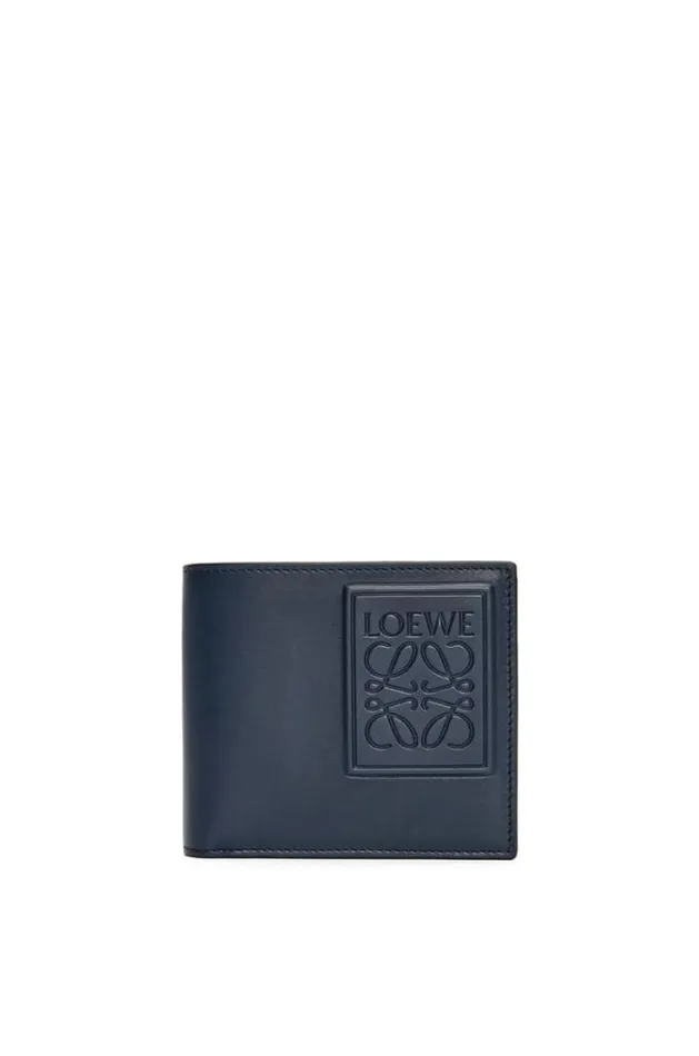 Loewe Bifold Coin Wallet In Silk Calfskin Deep Navy Men Wallets