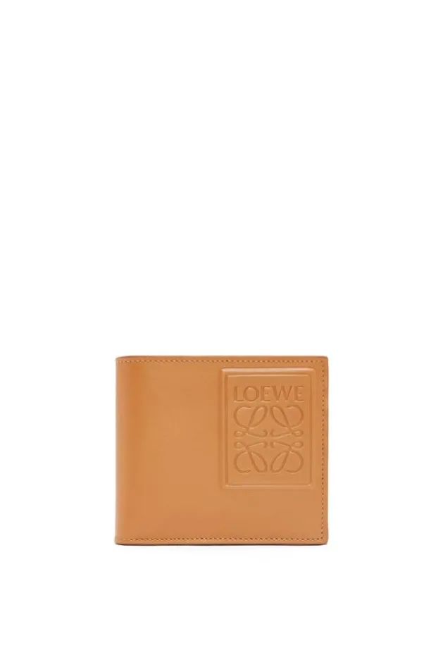 Loewe Bifold Coin Wallet In Silk Calfskin Warm Desert Men Wallets