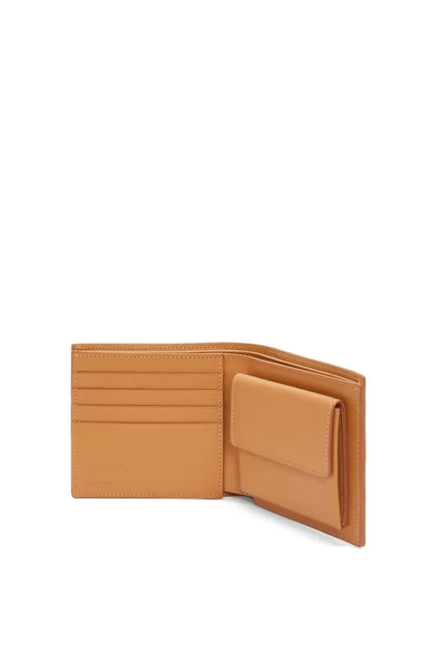 Loewe Bifold Coin Wallet In Silk Calfskin Warm Desert Men Wallets
