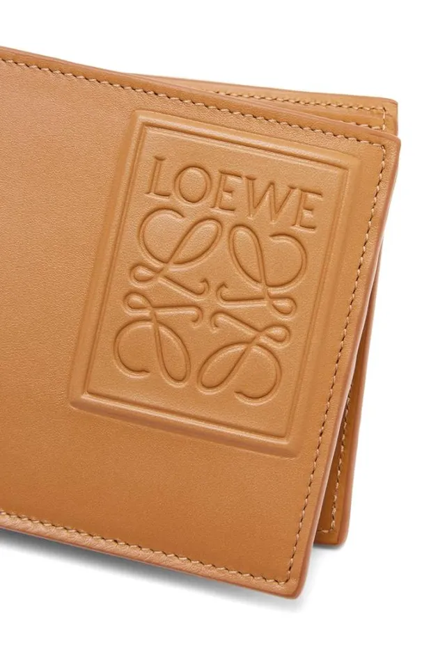 Loewe Bifold Coin Wallet In Silk Calfskin Warm Desert Men Wallets