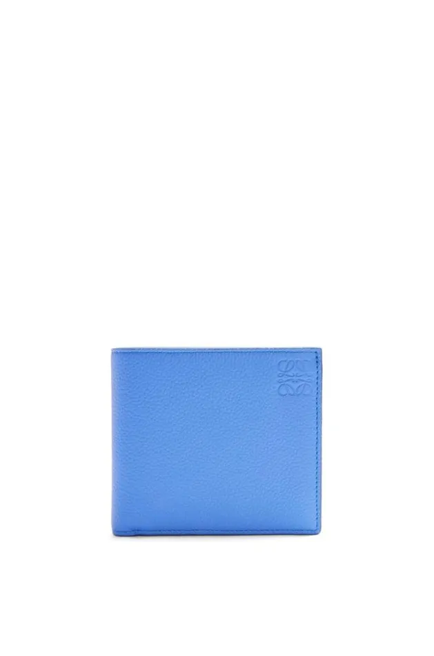 Loewe Bifold Coin Wallet In Soft Grained Calfskin Seaside Blue Men Wallets