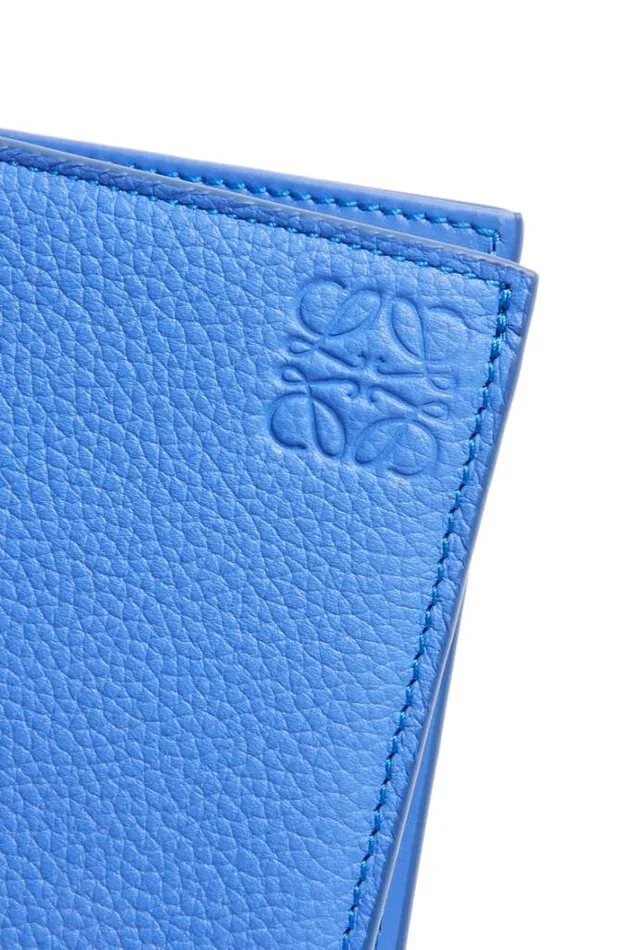 Loewe Bifold Coin Wallet In Soft Grained Calfskin Seaside Blue Men Wallets