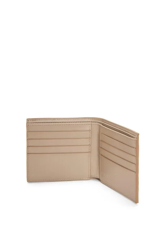 Loewe Bifold Wallet In Soft Grained Calfskin Sand Men Wallets