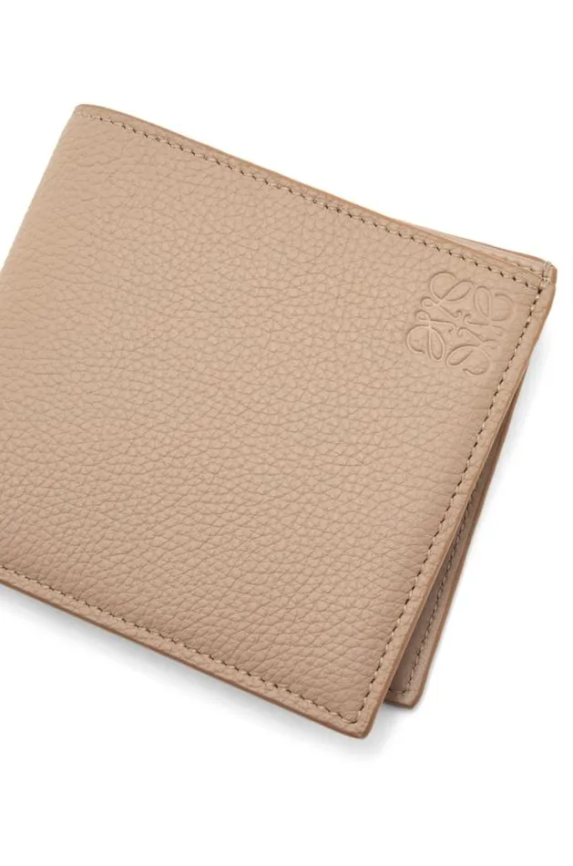 Loewe Bifold Wallet In Soft Grained Calfskin Sand Men Wallets
