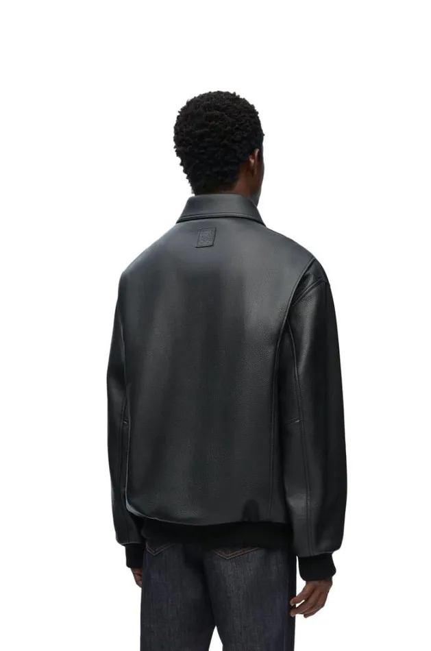 Loewe Bomber Jacket In Nappa Calfskin Black Men Leather