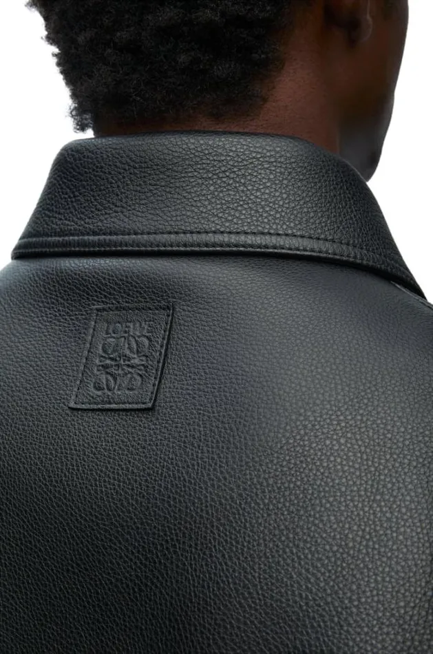 Loewe Bomber Jacket In Nappa Calfskin Black Men Leather