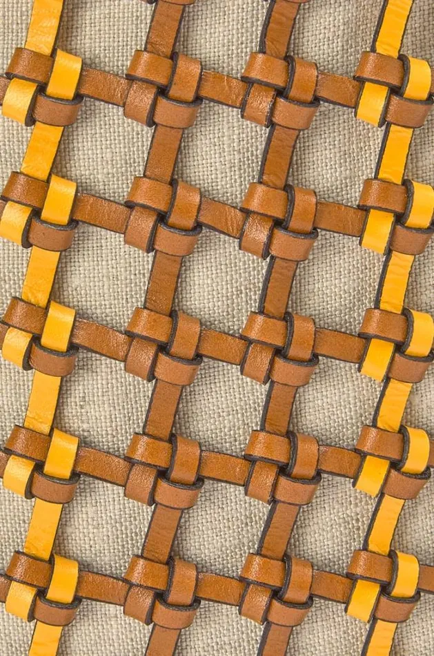 Loewe Bucket Mesh Bag In Calfskin Tanyellow Women Crossbody Bags