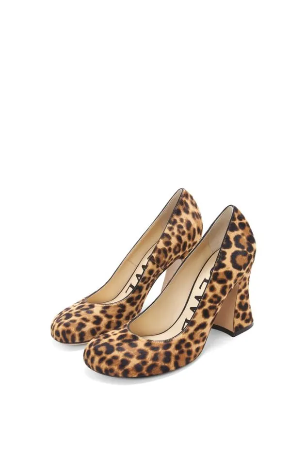 Loewe Calle Pump In Hairy Calfskin Blacknatural Women Pumps