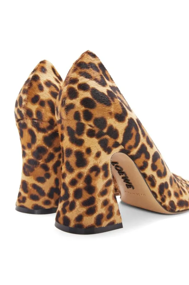 Loewe Calle Pump In Hairy Calfskin Blacknatural Women Pumps