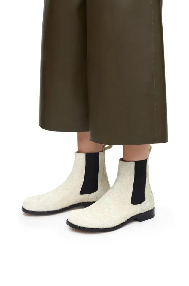 Loewe Campo Chelsea Boot In Brushed Suede Canvas Women Boots and Ankle Boots
