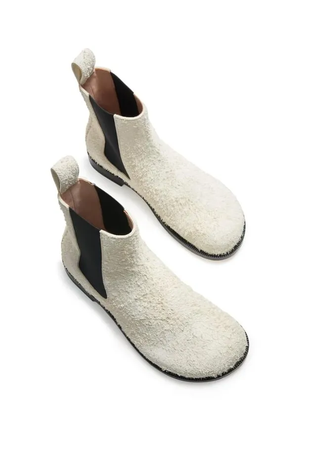 Loewe Campo Chelsea Boot In Brushed Suede Canvas Women Boots and Ankle Boots