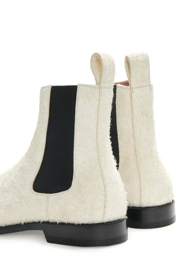 Loewe Campo Chelsea Boot In Brushed Suede Canvas Women Boots and Ankle Boots