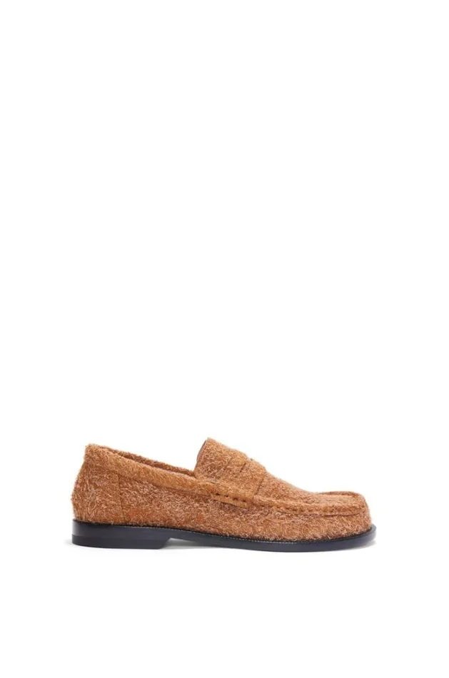 Loewe Campo Loafer In Brushed Suede Tan Women Loafers