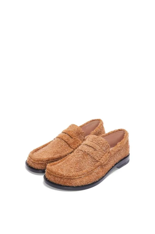 Loewe Campo Loafer In Brushed Suede Tan Women Loafers