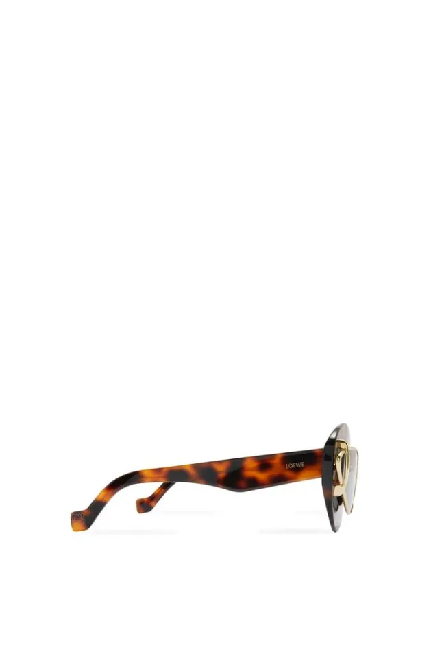 Loewe Cateye Double Frame Sunglasses In Acetate And Metal Dark Havana Men Sunglasses