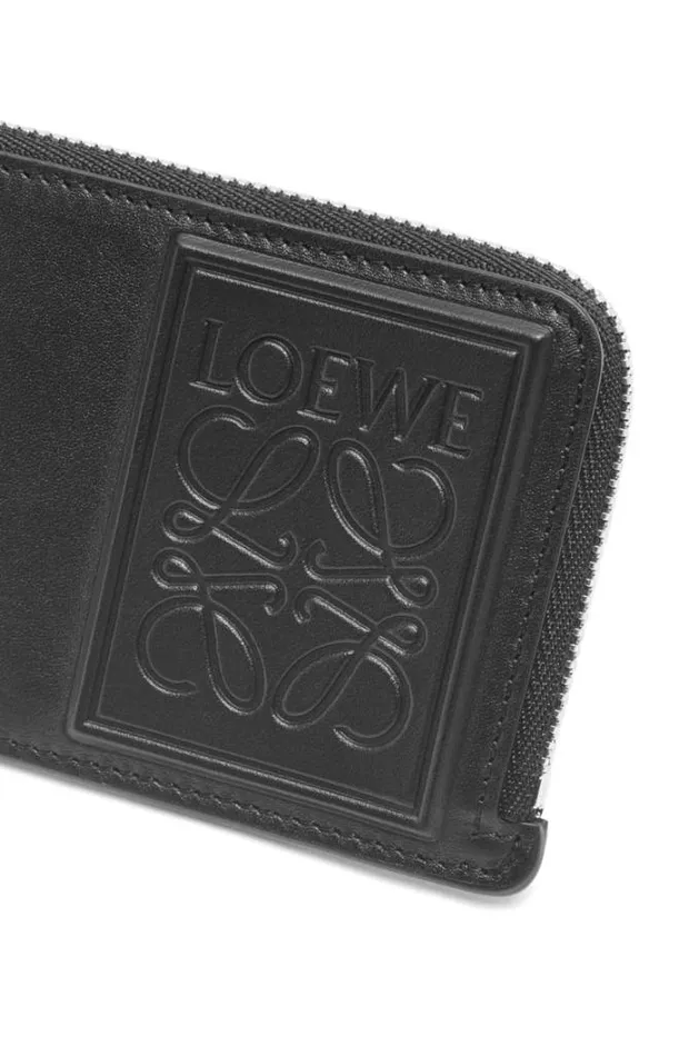 Loewe Coin Cardholder In Satin Calfskin Black Men Card Cases and Coin Purses
