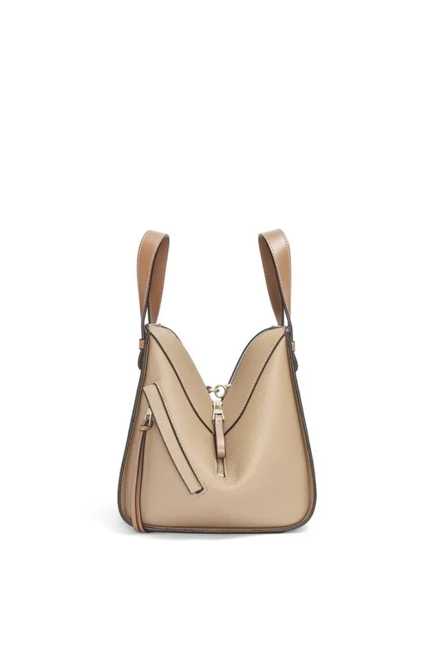 Loewe Compact Hammock Bag In Soft Grained Calfskin Sand Women Shoulder Bags