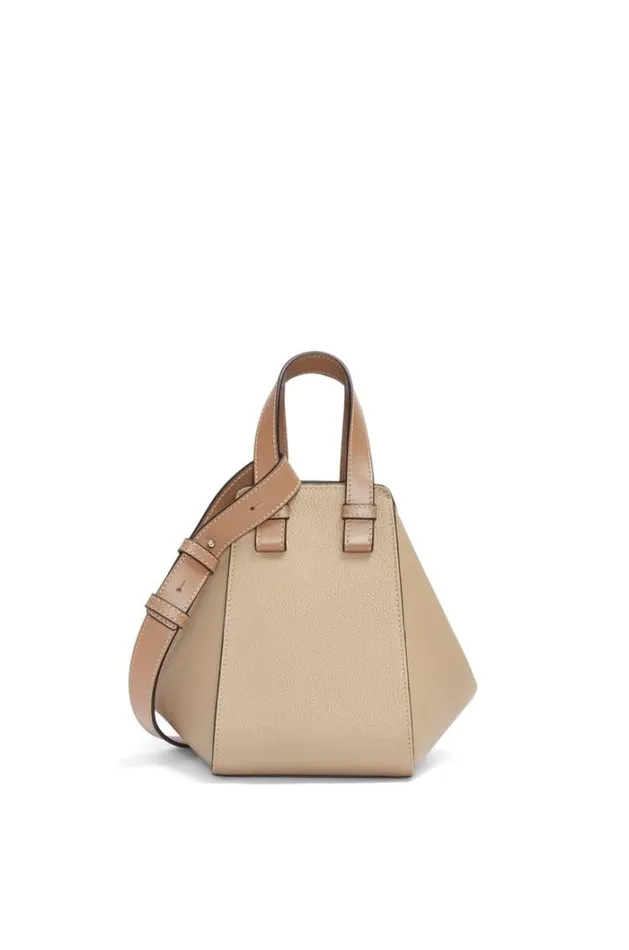 Loewe Compact Hammock Bag In Soft Grained Calfskin Sand Women Shoulder Bags