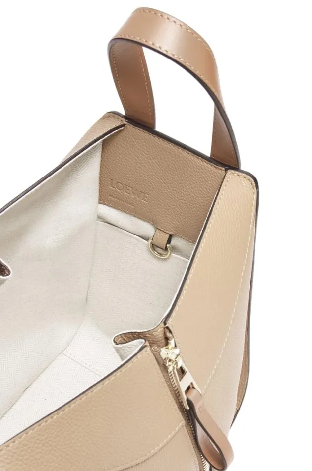 Loewe Compact Hammock Bag In Soft Grained Calfskin Sand Women Shoulder Bags