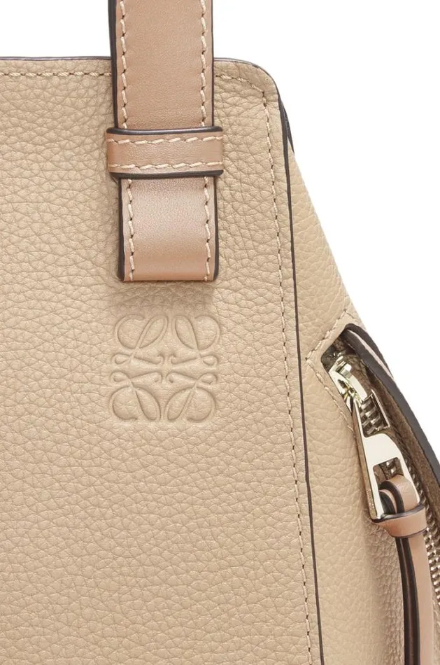 Loewe Compact Hammock Bag In Soft Grained Calfskin Sand Women Shoulder Bags