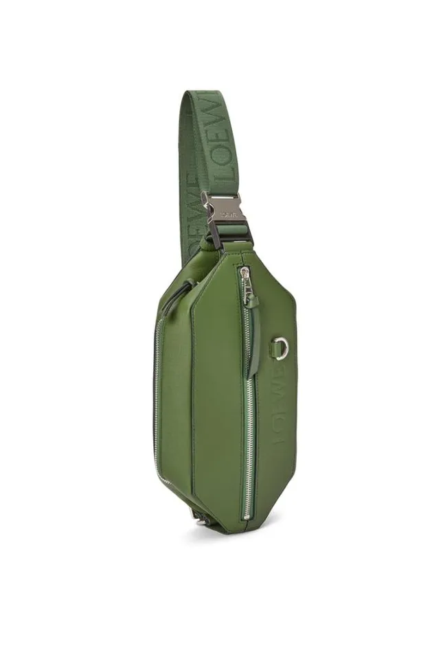 Loewe Convertible Sling In Classic Calfskin Hunter Green Men Belt Bags