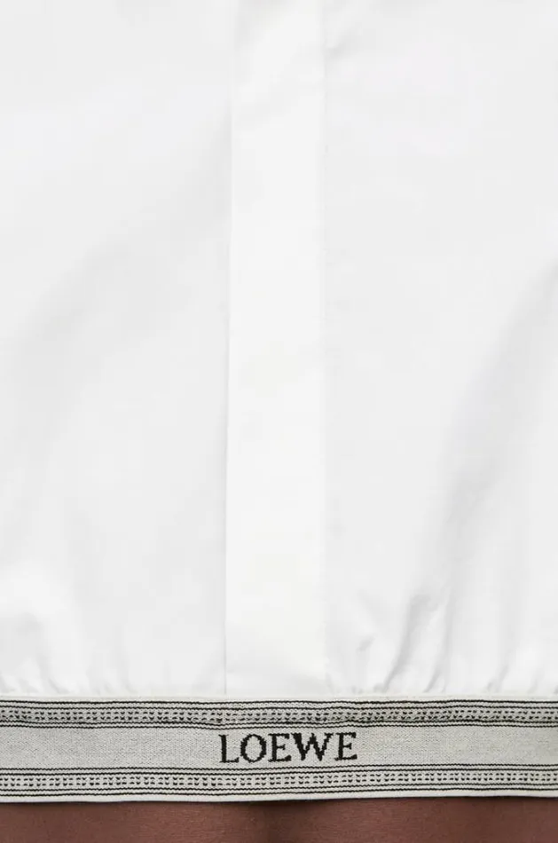 Loewe Cropped Shirt In Cotton Optic White Women Blouses and Tops