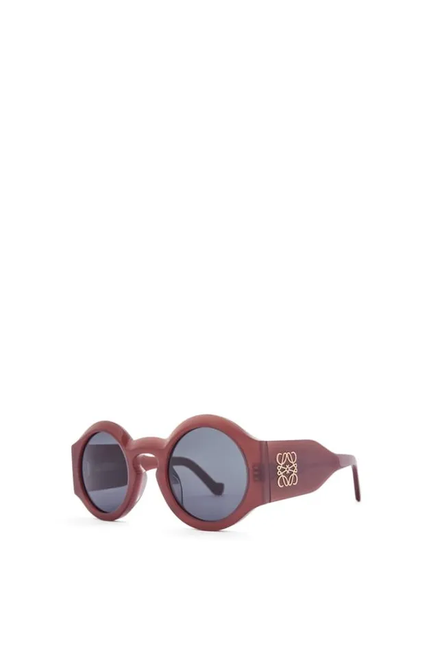 Loewe Curved Sunglasses In Acetate Rust Women Sunglasses