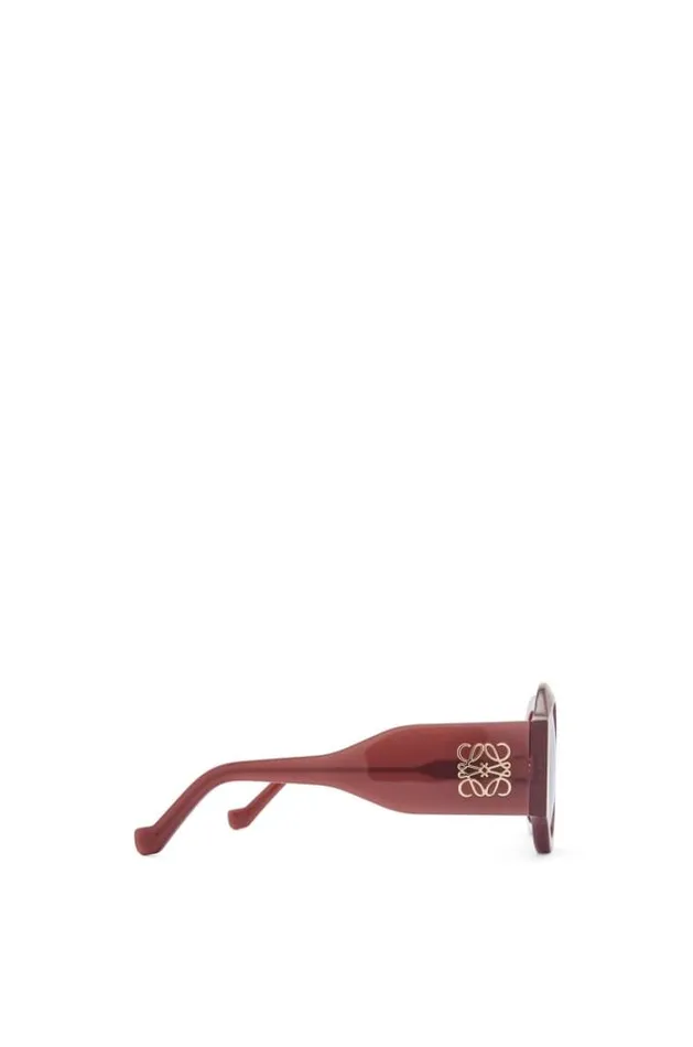 Loewe Curved Sunglasses In Acetate Rust Women Sunglasses