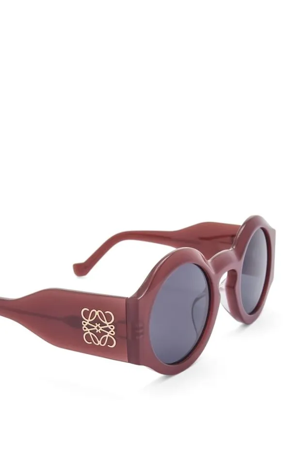 Loewe Curved Sunglasses In Acetate Rust Women Sunglasses