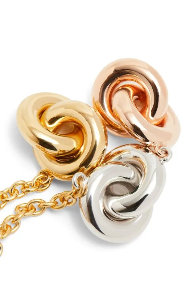 Loewe Donut Trio Link Necklace In Sterling Silver Silvergoldrose Gold Women Silver Jewellery