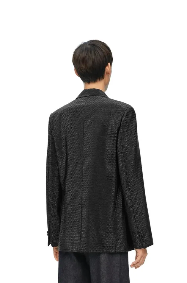Loewe Embelisshed Jacket In Wool And Mohair Black Men Coats and Outerwear