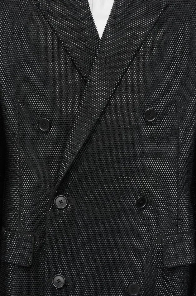 Loewe Embelisshed Jacket In Wool And Mohair Black Men Coats and Outerwear