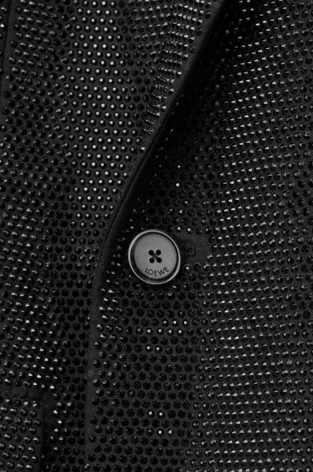 Loewe Embelisshed Jacket In Wool And Mohair Black Men Coats and Outerwear