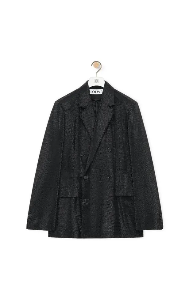 Loewe Embelisshed Jacket In Wool And Mohair Black Men Coats and Outerwear
