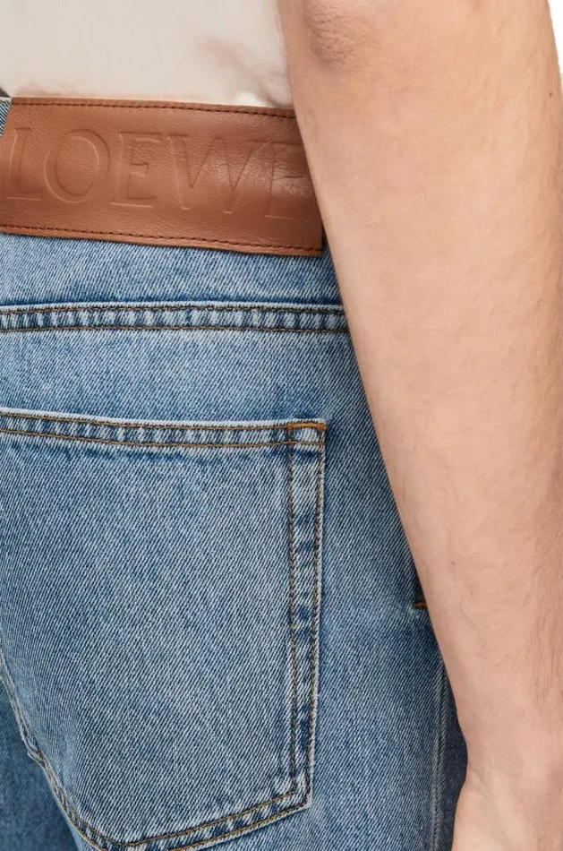 Loewe Fisherman Turnup Jeans In Denim Light Denim Men Trousers and Shorts