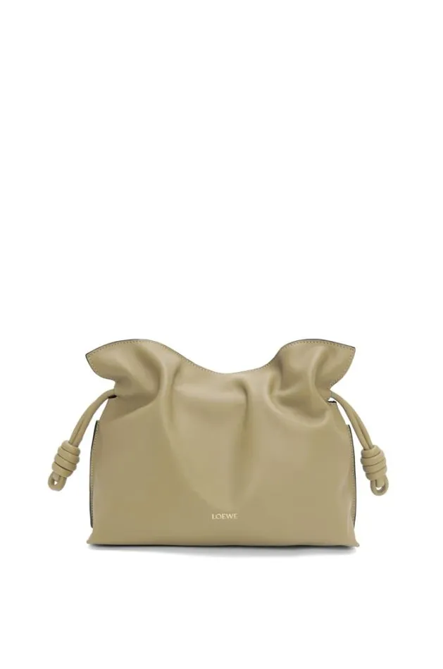 Loewe Flamenco Clutch In Nappa Calfskin Clay Green Women Shoulder Bags