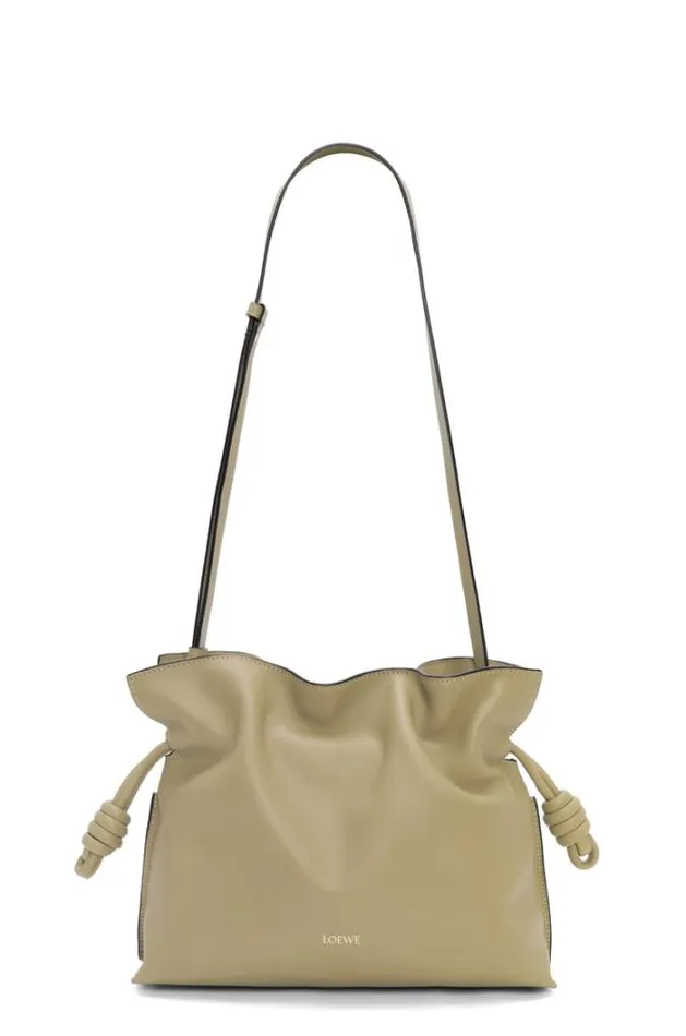 Loewe Flamenco Clutch In Nappa Calfskin Clay Green Women Shoulder Bags