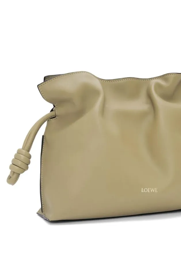 Loewe Flamenco Clutch In Nappa Calfskin Clay Green Women Shoulder Bags