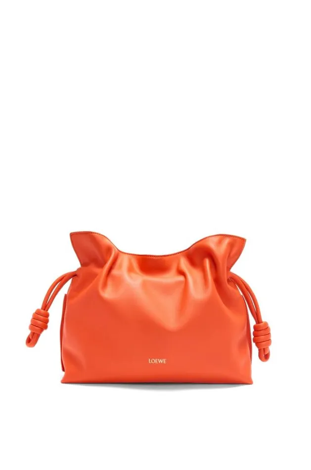 Loewe Flamenco Clutch In Nappa Calfskin Vivid Orange Women Pouches and Clutches