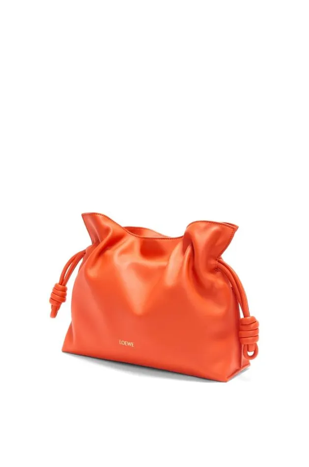 Loewe Flamenco Clutch In Nappa Calfskin Vivid Orange Women Pouches and Clutches