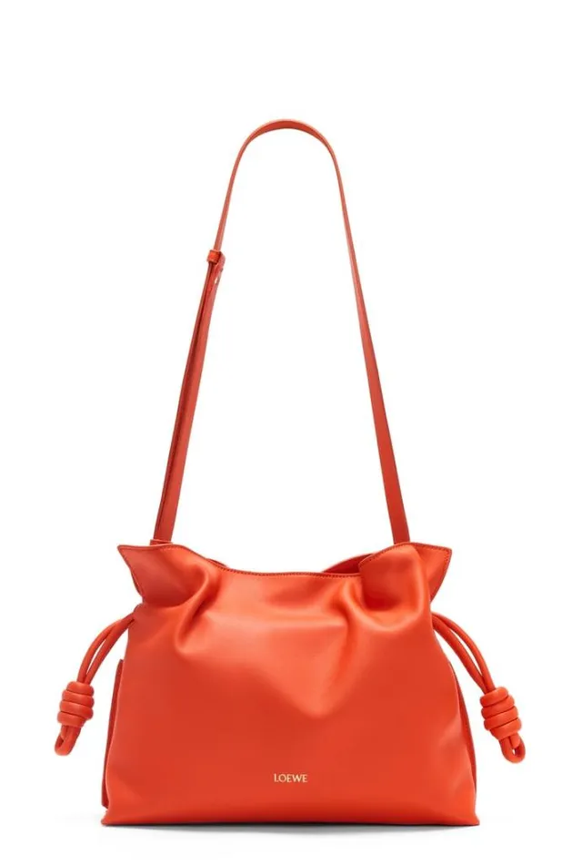 Loewe Flamenco Clutch In Nappa Calfskin Vivid Orange Women Pouches and Clutches