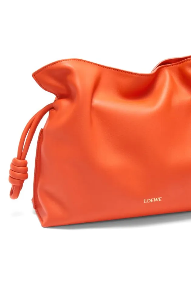 Loewe Flamenco Clutch In Nappa Calfskin Vivid Orange Women Pouches and Clutches