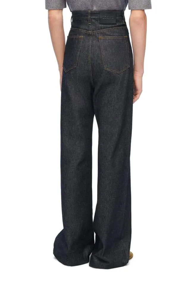Loewe High Waisted Jeans In Denim Raw Denim Men Trousers and Shorts
