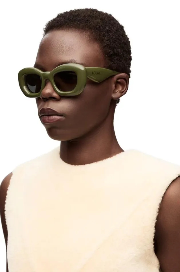 Loewe Inflated Butterfly Sunglasses In Nylon Dark Green Men Sunglasses