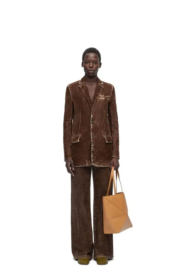 Loewe Jeans In Denim Truffle Women Trousers and Shorts